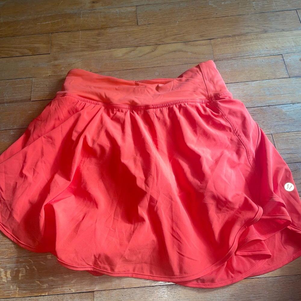 lululemon bright orange skirt